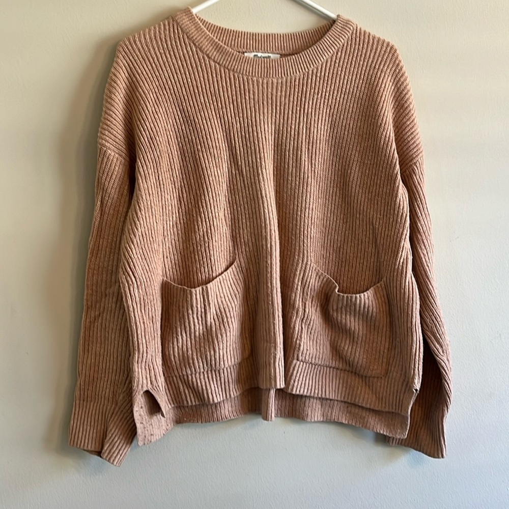 Madewell Medium peach pocketed sweater size Medium
